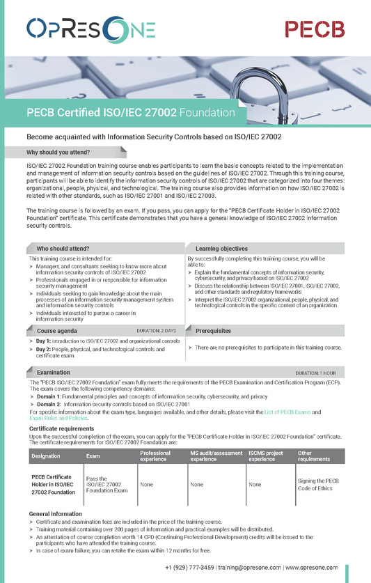 ISO/IEC 27002 Foundation