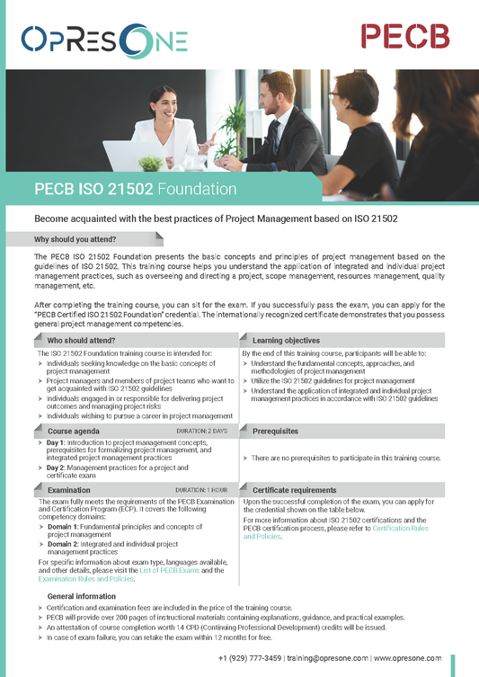 ISO 21502 Foundation Course