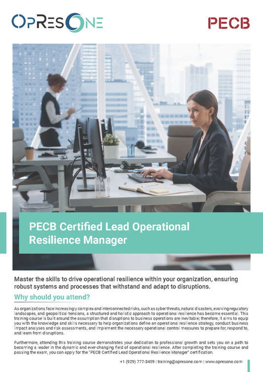 Lead Operational Resilience Manager Certification Course